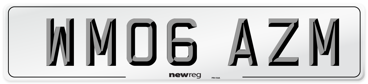 WM06 AZM Number Plate from New Reg